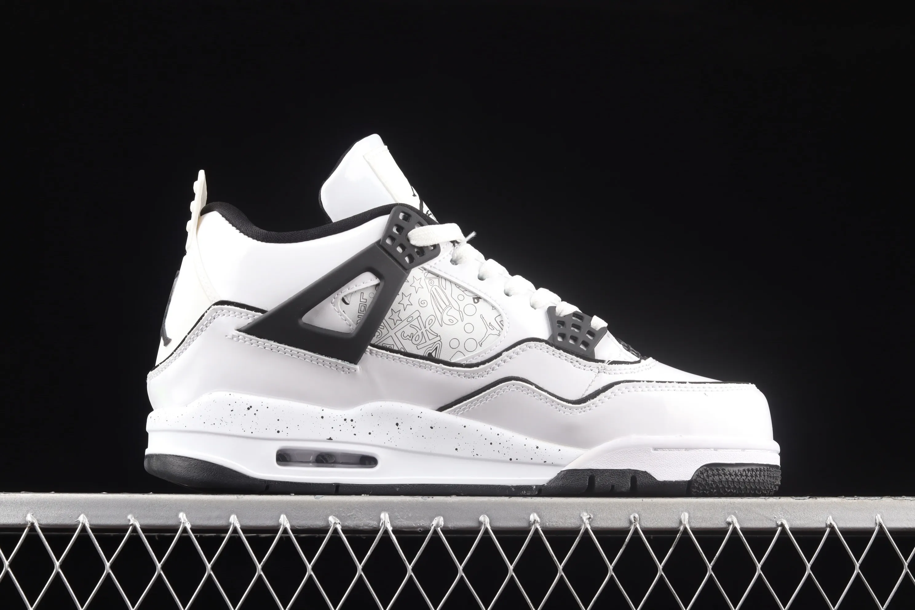 All categories Air Jordan Jordan series basketball shoes Air Jordan 4 Air Jordan 4 Retro GS "Light Smoke Grey" AJ4 Joe 4 Patent Leather Manuscript DC4101-100